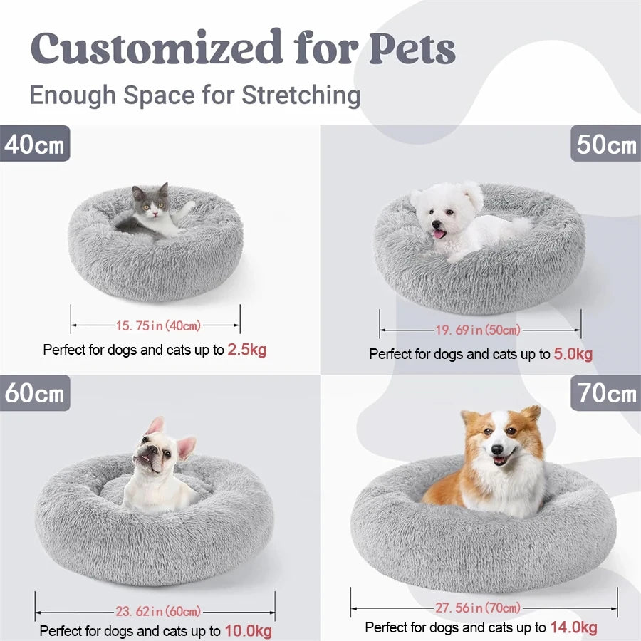 Soft Plush Donut Pet Bed