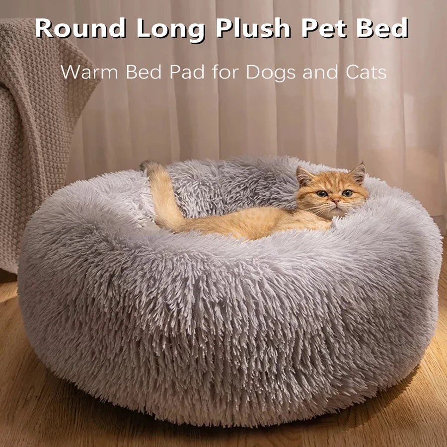 Soft Plush Donut Pet Bed