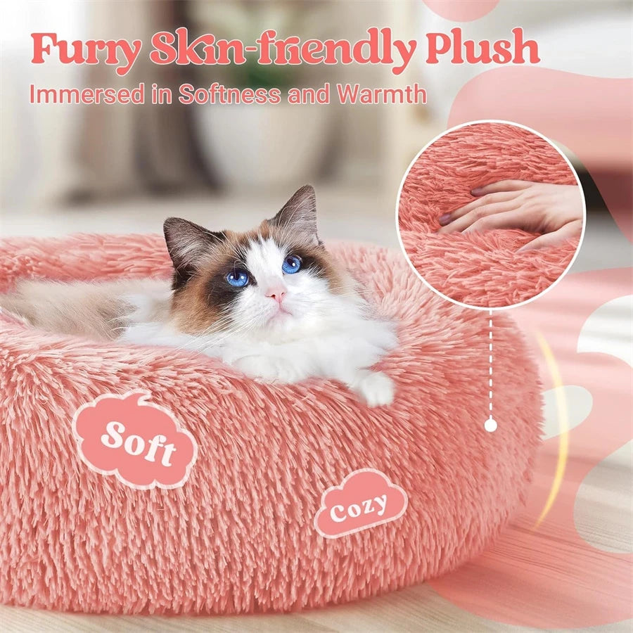 Soft Plush Donut Pet Bed